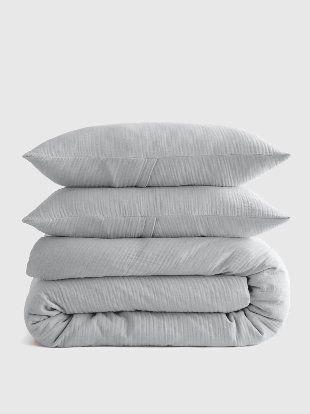 NWT Quince Organic Airy Gauze Duvet Cover Set King/Cal King - Light Grey